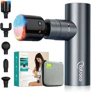 cotsoco Mini Deep Tissue Massage Gun with Heat and Cold Therapy, Full-Metal Handheld Electric Massager for Muscle Pain Relief, Portable Percussion Massage Gun for Athletes and Recovery