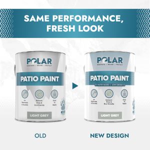 Polar Patio Paint Light Grey 5L – Outdoor Concrete & Stone Floor Coating, UV Resistant