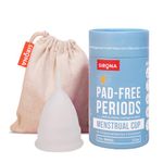 Sirona Reusable Menstrual Cup for Women - Small with Pouch | FDA Approved | Made of Ultra Soft 100% Medical Grade Silicone | Odour, Rash & Itch-Free Period | Leak-Proof Protection for 8-10 Hours