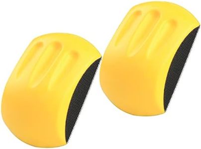 Bestgle 2 Pcs Sanding Mouse Hand Sander Block, 5 Inch Round Hand Sanding Pad Hook and Loop Mouse Sanding Block for Woodworking, Arts, Crafts, Furniture Restoration, Home and Automotive Parts
