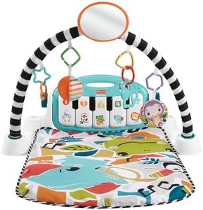 Fisher-Price Glow & Grow Gimnasio-Piano pataditas, Alfombra de Juego con Animales y Accesorios de Aprendizaje con Luces y Sonidos, versión Castellano, Juguete Regalo para bebés recién Nacidos, HYH60