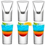 Supwinnet Shot Glasses Set of 6 with Heavy Base 0.5oz Cute Glass Shot Glasses Bulk Mini Wine Glasses Shot Cups Set for Vodka Whiskey Liqueurs Tequila Soju Espressos