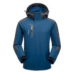 Oweisong Men Hooded Waterproof Raincoat Outdoor Hiking Windproof Softshell Jacket Sportswear Windbreaker