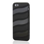 Gearonic AV-5126BPUIB Wave Pattern TPU GEL Skin Case Back Cover for Apple iPhone 5 - Non-Retail Packaging - Black