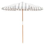 Business & Pleasure Co. Amalfi Umbrella - 7.2' Boho Beach Umbrella - Large & Sturdy Yet Lightweight - UPF 50+ UV-Resistant Canvas, Black Two Stripe