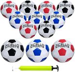 Xcello Sports Soccer Ball Size 3 Assorted Graphics (Navy, Black, Red) with Pump (Pack of 12)