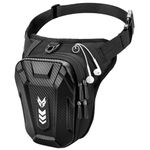 Rolgno Drop Leg Bag, [Expandable Storage] Motorcycle Leg Bag, EVA Hardshell Durable Hiking Waist Pack, Reflective Strip & Adjustable Strap, Hip Pouch for Men Women Cycling Running Traveling
