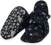 Zutano Unisex Organic Cotton Baby Booties With Gripper Soles, Outer Space Jam, 3 Months Infant