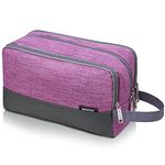 WANDF Toiletry Bag Water-Resistant Nylon Travel Wash Bag Lightweight Dopp Kit for Men and Women (A-Light Purple)