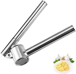 Prensa de ajos, cortador de ajos, trituradora de ajos, acero inoxidable, apta para lavavajillas, prensa de ajos, mango ergonómico y robusto, 1