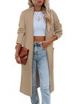 CHICZONE Womens Cardigans Sweaters Ladies Long Sleeve Fall Winter Chunky Knitted Jackets Lightweight Casual Trendy Work Long Cardigans Coats Khaki Medium