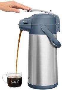 GiNT Coffee Airpot Thermal Carafe Dispenser with Pump, Stainless Steel Vacuum Insulated Lever-Action Airpots for Coffee to Keep Hot/Cold Retention