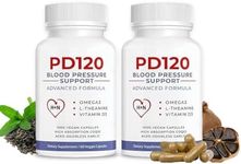 PD120 Blood Pressure Supplement to Help Reduce High Blood Pressure Naturally, CoQ10, Nitric Oxide, Black Odorless Aged Garlic, Omega 3, L-Theanine, Vitamin D3 for Blood Pressure Support