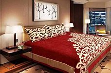 Fresh From Loom 500 TC Chenille Velvet Double Bed King Size Bedsheet with 2 Pillow Covers - Abstract, Red Design May Vary, Size- 90x100 inch