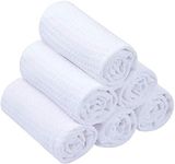 Sinland Premium Microfiber Washcloth Waffle Weave Facial Cleansing Cloth 6 Pack 33cmx33cm White