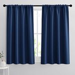 RYB HOME Blackout Curtains for Bedroom - Light Block Insulating Privacy Solar Curtain Set for Kitchen Living Room Home Theater Basement, 42 x 45 per Panel, Navy Blue, 2 Pcs