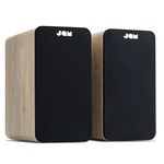 JAM Bluetooth Bookshelf Speakers - Compact, Mains Powered Dual Speaker System, Aux-in Function, Wireless Turntable Speakers, 4" Driver, High Definition Amplifiers, Richer Bass (Dark Wood)