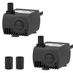 Pawfly 2 Pack Aquarium 80 GPH Submersible Water Pump 4 W Compact Quiet Pump with 2.4 ft. High Lift for Indoor Buckets Fish Tanks and Fountains up to 50 Gallons