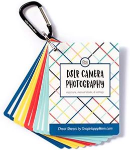 DSLR Cheat Sheet Cards for Canon, Nikon and Sony Cameras - Plastic Quick Reference Photography Cards | Camera Settings, Exposure & Manual Mode (Bright)