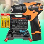 Galaxe 12V Wireless Screwdriver Drill Lithium Driver Machine Power Cordless Drill Electric Hand Drill with 3pcs Socket Adapter Hex Shank to 1/4" 3/8" 1/2" Drill Bits (GLX12V3SA12, 31pcs tool kit)