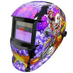 Zorax Auto Darking Welding Helmet (Joker), Large View, Solar & Battery Powered, Grinding Function, DIN9~13 Shade, Safety Gear