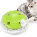 PETTOM Interactive Cat Toys 8 Holes Hide and Seek Mouse Catching Game, Whack A Mole Smart Ambush Exercise Cat Toy, Automatic Feather Cat Toy Battery Powered