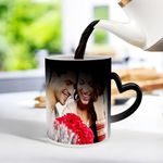 k1gifts Personalized Gift Custom Photo Quote Name Wish Ceramic Magic Mug for Valentine's Day Birthday Gift, Anniversary Gift Etc 325 ML (Heart Magic)