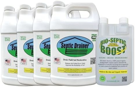 Septic Drainer Repair Kit - New Formula - 4 Gallons of Septic Drain Field Treatment Plus 1 Quart of Bio-Septic Boost and Septi-Marker | Repair Your Drain Field | Designed for 1500 Gallon Tank Systems
