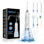 H2ofloss Water Flosser Professional Cordless Dental Oral Irrigator - Portable and Rechargeable IPX7 Waterproof Water Flossing for Teeth Cleaning,300ml Reservoir Home and Travel (HF-6)