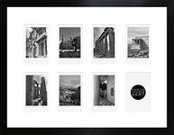 pf+a REAL GLASS Instax Mini Multi Photo Frame For 8 Photos - Black Multi Instax Mini Picture Frame