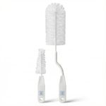 Mee Mee Nylon Bottle Brush with Nipple Cleaner | 360° Rotating Handle | High-Density Soft Bristles | BPA Free | Scratch-Free Cleaning | Non-Toxic | Easy Grip | Dishwasher Safe (White)