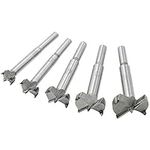 Forstner Drill Bit Set,5pcs 15-35mm High Strength Steel Flat Bit Drill Set Woodworking Hole Saw Wood Cutter Tool (5pcs)