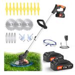 Erzneaoch Metal Blade Cordless Strimmer 21v Grass Trimmers Easy to use, 3.2LBS weight Grass Trimmer For Lawns and Farmland, DIY Garden, Lawn Care (Black)