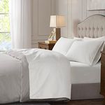 Hyde Lane Luxury 1000 Thread Count 100% Cotton Sheets for Queen Size Bed | Very Comfy Soft & Thick with Deep Pocket, Cotton Bed Sheets Queen - 4 PC Sheet Set (Natural White)