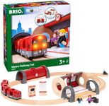 BRIO Metro Railway Set - 20-Piece FSC-Certified Wood Set & Accessories - Train Engine with Light & Sound, Kiosk, Wooden Tracks & More - Works with All BRIO Train Sets - Kids Ages 3 & Up
