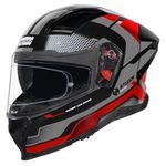 STUDDS Helios ISI and DOT Certified Full Face Helmet with Antifog 100 Lens, Sporty Spoiler (Black Grey N2 M)
