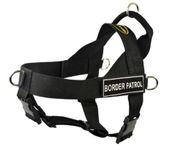 DT Universal No Pull Dog Harness, Border Patrol, Black, Medium - Fits Girth Size: 66cm to 81cm