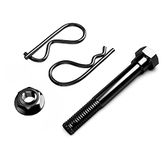 Black Stainless Steel Trailer Hitch Cover Pin Bolt Anti-Rattle No Wobble Keeper Grip Clip Kit (Fits 2" Receivers)