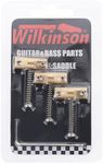 Wilkinson Guitar Bridge Compensated Brass Saddles Set (3pcs) Barrel-Style Bridge Saddle for Tele Vintage Electric Guitar Replacement Part