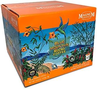 Magnum Exotics Coffee, Blue Mountain Coffee Blend - Light-Medium Roast, Ground Coffee Pods, Single Serve, Made With 100% Arabica Coffee Beans, Freshly Roasted Beans, Mild Acidity - Blue Mountain