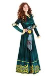 Disney and Pixar Brave Adult Merida Costume, Premium Women's Merida Dress for Halloween and Cosplay Small Green