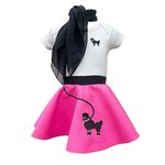 Hip Hop 50s Shop Baby/Infant 3 Piece Poodle Skirt Costume Set - Hot Pink (6 month-3PC)