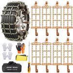 AutoChoice 8 Packs Car Snow Chains Emergency Anti Slip Tire Chains with Thickened Manganese Steel for Truck SUV in Snow, Ice, Sand and Mud(Tire Width 195-235mm)