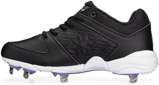 RIP-IT Women's Diamond Metal Softball Cleats - Softball Shoes for Women, Black, 8.5