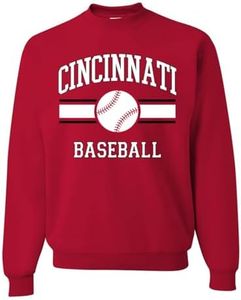 Wild Bobby City of Cincinnati Baseball Fantasy Fan Sports Unisex Crewneck Sweatshirt, Red, 3X-Large