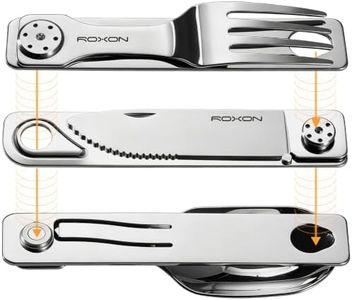 ROXON 3-in-1 Knife Spoons Fork Camping Utensils Set with Case