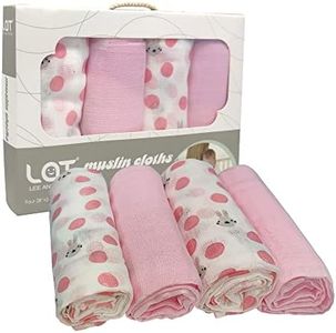 Panni in Mussola 100% Cotone 70 x 70 cm,Mussole Neonato Pacco da 4,Sicurezza certificata Oeko-Tex,Ideali come bavaglino, garza per pannolino o copertina per carrozzina o culla(Ragazze)