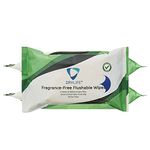 Drylife Flushable Fragrance-Free Wet Wipes | Large Disposable 100% Plant Based Biodegradable Moisturising Skin Cleansing Cloths with Aloe Vera (3 Packs of 24)