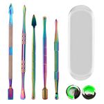 LUTER 5 PCS Wax Carving Tools Wax Carving Tool Kit Stainless Rainbow Sculpting Tools Wax Carving Tools and 3ml silicone container for Sculpting, Modeling, Scraping, Shaping