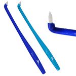 2 x Slim Interspace Toothbrush ~ Blue Brushes for Orthodontic Braces & Bridges